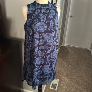 Navy floral shift dress